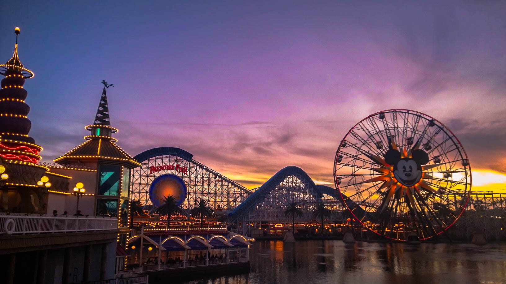 Disneyland California Adventure park sunset