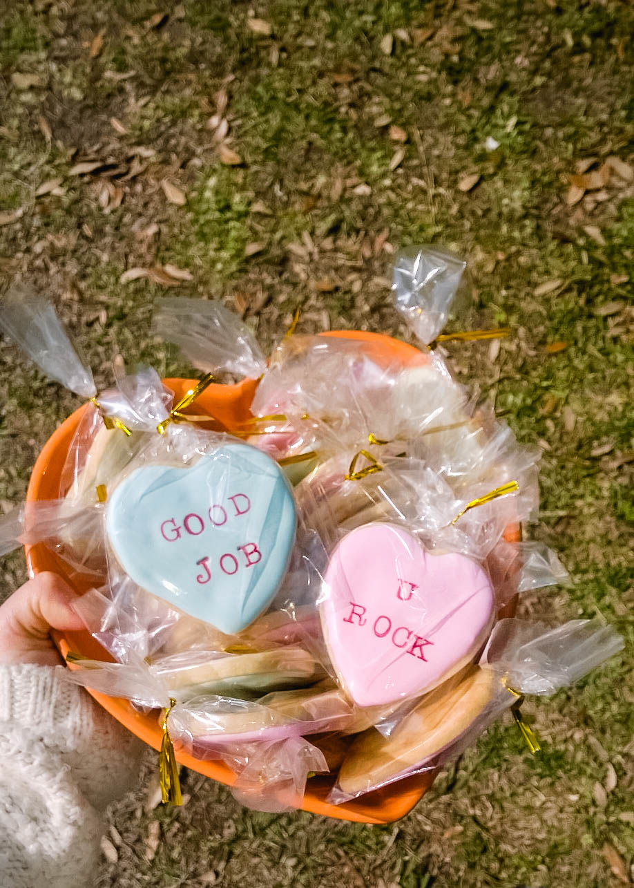 conversation heart cookies