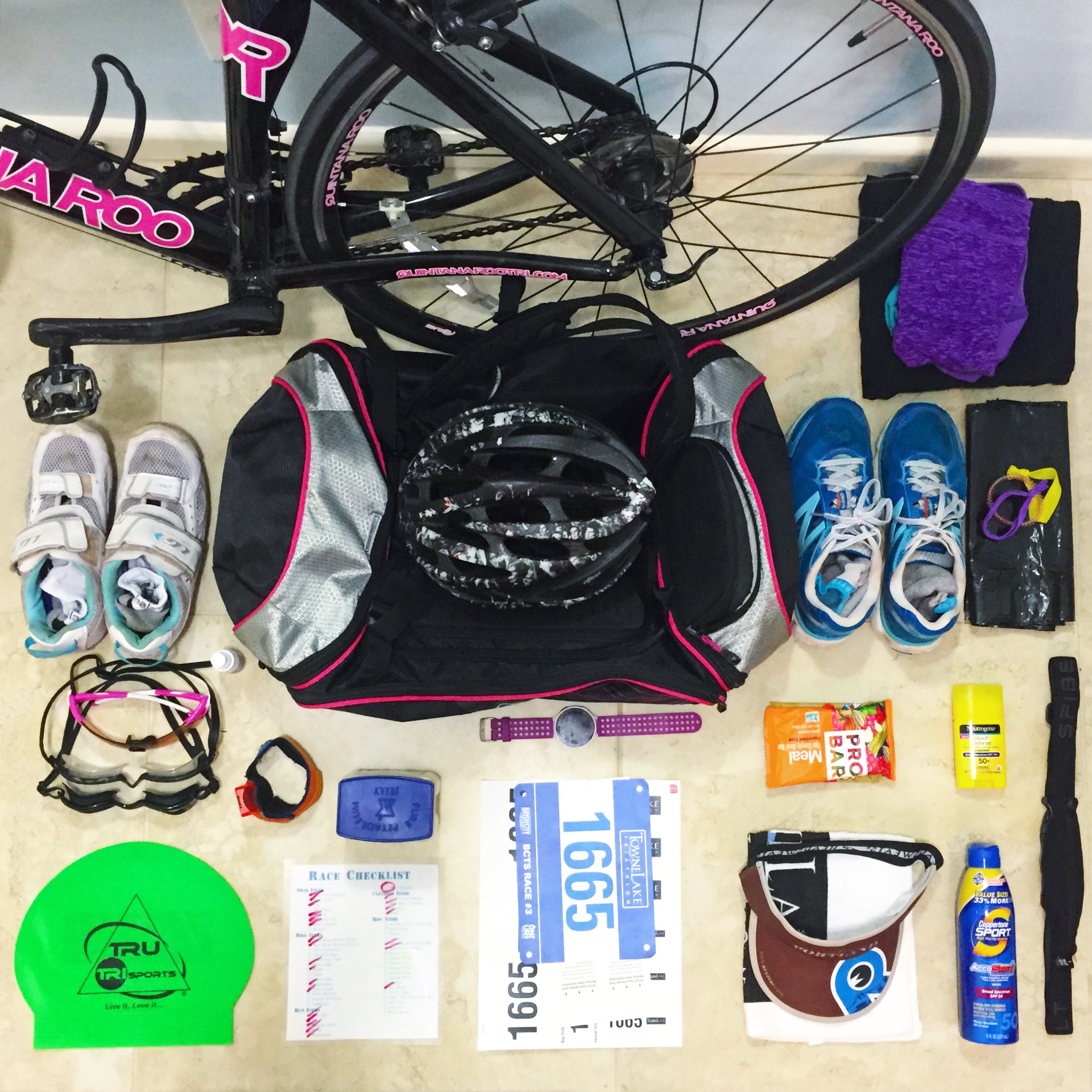 Gear ready for 2015 Towne Lake Tri in Cypress Texas