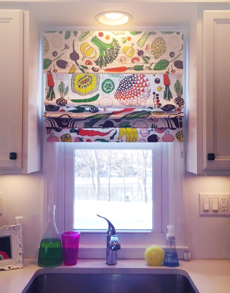 bamboo blind makeover to roman shades diy 1