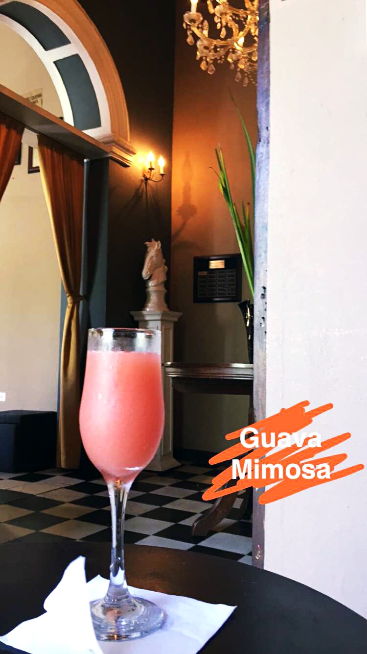 Guava Mimosa at The Mezzanine at St. Germain in Old San Juan, Puerto Rico