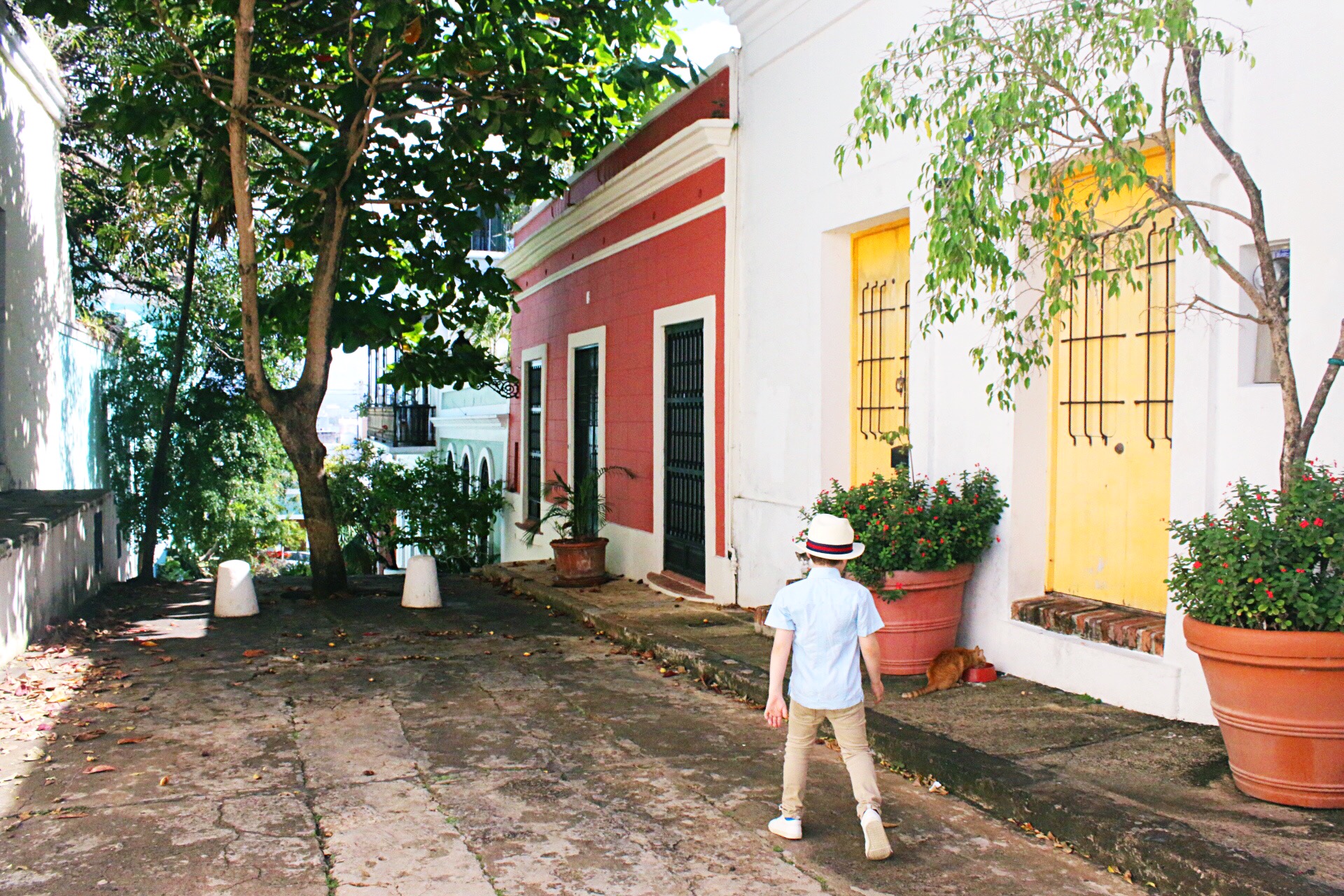 Traveling and exploring the colorful streets of Old San Juan, Puerto Rico with kids