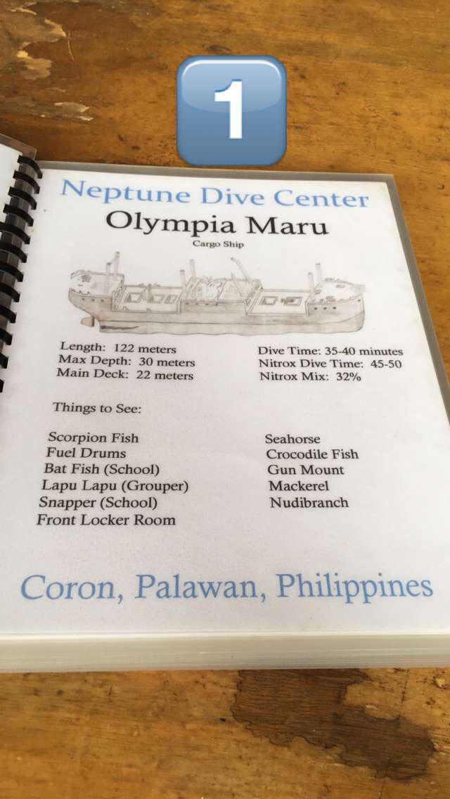 Olympia Maru Japanese Cargo shipwreck from world war II Coron Philippines