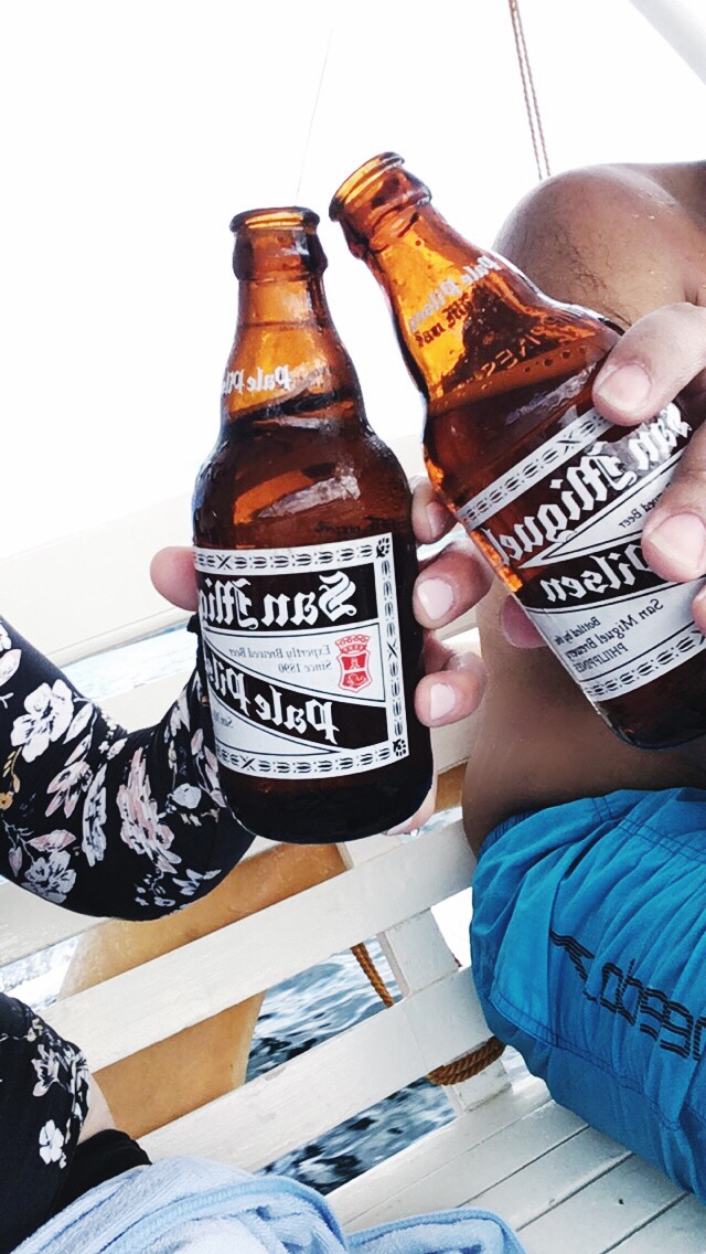 Post-dive San Miguel beer in Coron Philippines