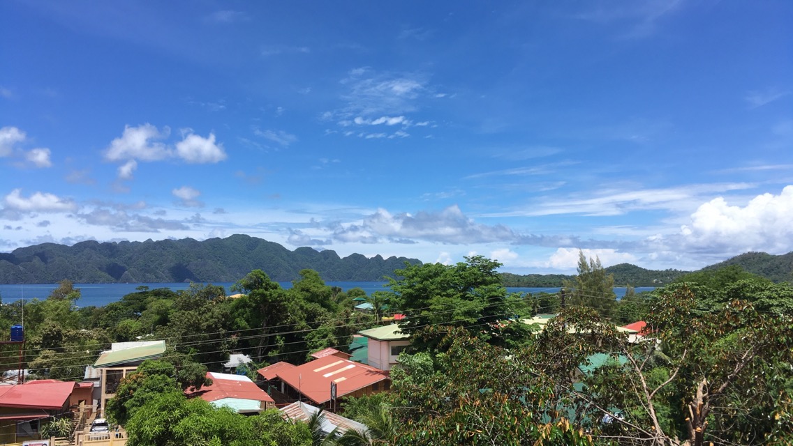 View of Coron Bay from Blue Wave hotel in Coron Philippines