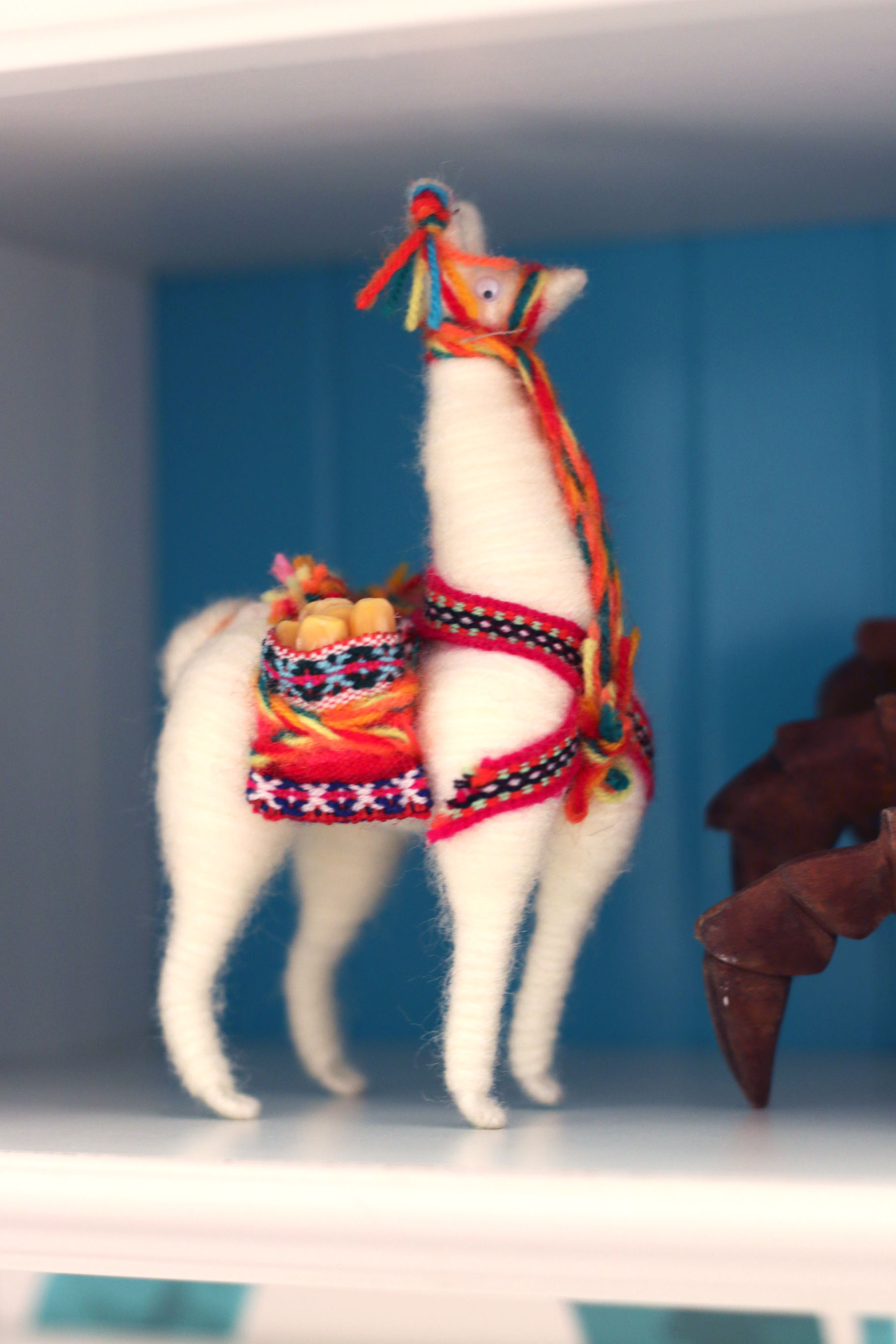 peru inspired bathroom alpaca